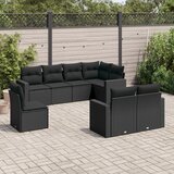 vidaXL 8-dijelni set vrtnih sofa od poliratana s jastucima crni Cijene