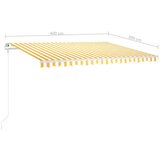 vidaXL Ročno zložljiva tenda z LED lučkami 4x3 m rumena in bela | Shoptok.si