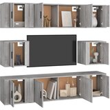  8-dijelni set TV ormarića sivog sonome konstruirano drvo | shoptok.hr