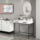 Hanah home sane mirror - white white make-up table Cene