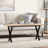 vidaXL Klubska mizica X okvir 110x40x45,5cm trdna borovina lito železo Cene