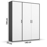 Rauch Möbel OMARA S KLASIČNIMI VRATI, siva, bela | Shoptok.si