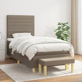  The Living Store Box spring postelja z vzmetnico taupe 90x200 cm blago - Box Spring Postelja, (21496660) Cene