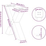  Noge za klub stolić u obliku slova X, 2 kom, bijele, 50 x (42-43) cm, čelik | Shoptok.si