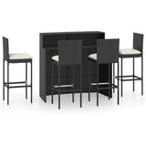  5-dijelni vrtni barski set s jastucima crni | shoptok.hr