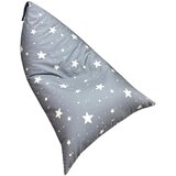 Ginger Home Детски Пуф Лежанка Little Stars, 100% Памук, Сив Барбарон със Звезди, 127x81x76 см | shoptok.hr