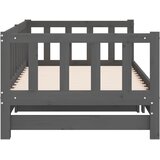  Dnevni ležaj na izvlačenje sivi 2x(90x190) cm masivna borovina | Shoptok.si