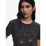 Desigual Majica 'Palm Tree' bež / oranžna / črna | Shoptok.si