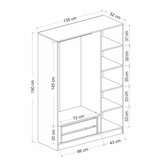 Hanah home Ormar Kale 135x210x52cm Bijelo-crni | Eponuda.ba