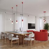 Sollux Rdeča viseča svetilka iz opalnega stekla ø 12 cm Orbital – | Shoptok.si
