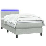 Box Spring krevet s madracem svijetlo sivi 80x210 cm baršun | shoptok.hr