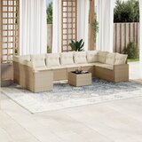 Maison Chic Seti vrtnega pohištva - Vrtna garnitura - Vrtni pohištvo set 11-delna z blazinami bež poli ratan, (21817342) | Shoptok.si