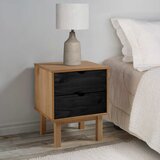  Noćni ormarić OTTA Crna 45 x 39 x 57 cm Masivna borovina | shoptok.hr