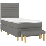  Krevet s oprugama i madracem tamnosivi 90x200 cm od tkanine | shoptok.hr