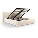 Cosmopolitan Design Krem baršunasti tapecirani bračni krevet s prostorom za odlaganje s podnicom 180x200 cm Arendal – | shoptok.hr