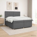  Boxspring krevet s madracem Tamnosiva 200 x 200 cm Tkanina | shoptok.hr