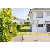 WESTMANN aluminijska nadstrešnica za automobile s ravnim krovom Helsinki bijela 15 m2 (3x5 m) | BRANDED IN GERMANY | shoptok.hr