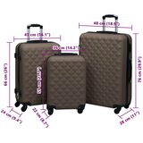  3-dijelni set čvrstih kovčega smeđi ABS | shoptok.hr