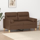  Dvosjed s ukrasnim jastucima smeđi 120 cm od tkanine | shoptok.hr