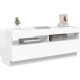 vidaXL TV omarica z LED lučkami visok sijaj bela 100x35x40 cm | Shoptok.si