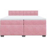  Krevet s oprugama i madracem ružičasti 200x200 cm baršunasti | shoptok.hr