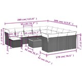  13-dijelni set vrtnih sofa s jastucima poliratan crni | shoptok.hr