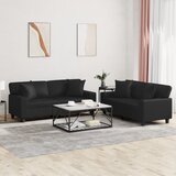  2-dijelni set sofa s jastucima crni od umjetne kože | shoptok.hr