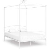 Maison Chic Posteljni okvir - Dvoposteljna postelja - Zakonska postelja z ogrodjem za baldahin bel kovinski 120x200 cm, (21694989) | Shoptok.si