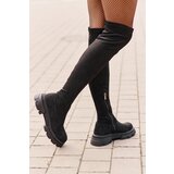 Boto Women's Over the Knee Eco Suede Boots Black Irithalla | ePonuda.com