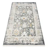 DISTIN 0835A siva / svetlo siva / bela moderna preproga - Ornament, okvir, vintage, resice 140x190 cm, (21990406)