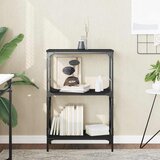  Regal za knjige s 3 razine crni 59x35x90,5 cm konstruirano drvo Cijene