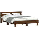  Okvir za krevet s uzglavljem smeđa boja hrasta 140x190cm drveni | shoptok.hr