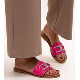 Gemre Dark pink slides with a decorative buckle Rochaela | Shoptok.si