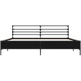  Okvir za krevet crni 200 x 200 cm konstruirano drvo i metal | shoptok.hr