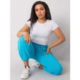 Fashion Hunters Plus size blue cotton sweatpants | shoptok.hr