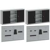  4-dijelni set ormar za alate i pegboard zidni montirani crni metal | shoptok.hr