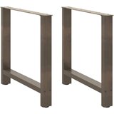 vidaXL Noge za blagovaonski stol Prirodni čelik 2 kom 80 x (72-73) cm Čelik | shoptok.hr