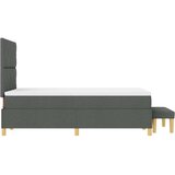 vidaXL Stranska postelja z vzmetnico in klopjo Temno siva 120x190 cm Tkanina | Shoptok.si