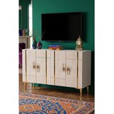 Hanah home komoda Ilay 120, 120 cm, bela / travertin / zlatna | Eponuda.com