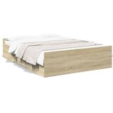  Okvir za krevet s ladicama boja hrasta 140x190 cm drveni | shoptok.hr