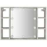  Kupaonski ormarić s ogledalom LED boja betona 76 x 15 x 55 cm | shoptok.hr
