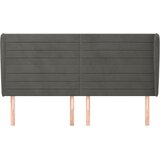  Uzglavlje s ušima tamnosivo 203x23x118/128 cm baršunasto | shoptok.hr