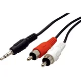 11.09.4345 utičnica audio priključni kabel [1x 3,5 mm banana utikač - 2x muški cinch konektor] 5.00 m crna sa zaš