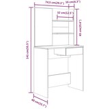  Set toaletni stolić svjetlima sjajni bijeli 74,5x40x141 cm | shoptok.hr