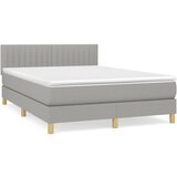 Maison Chic Box spring posteljni - Vzmetna postelja z vzmetnico svetlo siv 140x190 cm blago SL19204, (21893190) | Shoptok.si