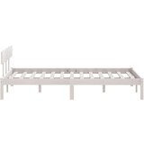  Posteljni okvir bel iz trdne borovine 135x190 cm UK Double, (20644264) | Shoptok.si