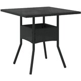  Vrtni stol sa staklenom pločom crni 80x80x75 cm od poliratana | shoptok.hr