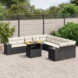 vidaXL 11-dijelni set vrtnih sofa od poliratana s jastucima crni | shoptok.hr