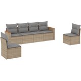  6-dijelni set vrtnih sofa s jastucima bež od poliratana 61 x 62 x 69 cm | shoptok.hr