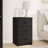 vidaXL Noćni ormar s ladicama Crna 38 x 38 x 66 cm Konstruirano drvo | shoptok.hr